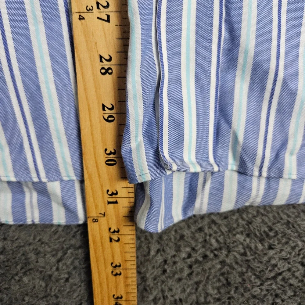 Banana Republic Non Iron Slim Fit Blue‎ Stripe Button Down Shirt Mens XL